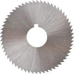 Made in USA - 2-1/4" Diam x 0.081" Blade Thickness x 5/8" Arbor Hole Diam, 60 Tooth Slitting and Slotting Saw - Arbor Connection, Right Hand, Uncoated, High Speed Steel, Concave Ground, Contains Keyway - Exact Tool & Supply