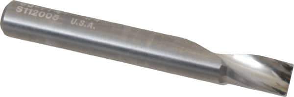 Onsrud - 1/4" Cutting Diam x 3/8" Length of Cut, 1 Flute, Upcut Spiral Router Bit - Uncoated, Right Hand Cut, Solid Carbide, 2" OAL x 1/4" Shank Diam, Single Edge, 21° Helix Angle - Exact Tool & Supply