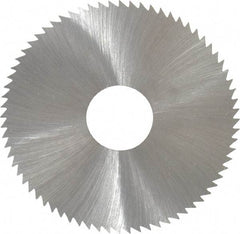 Made in USA - 2-3/4" Diam x 0.014" Blade Thickness x 3/4" Arbor Hole Diam, 72 Tooth Slitting and Slotting Saw - Arbor Connection, Right Hand, Uncoated, High Speed Steel, Concave Ground, Contains Keyway - Exact Tool & Supply
