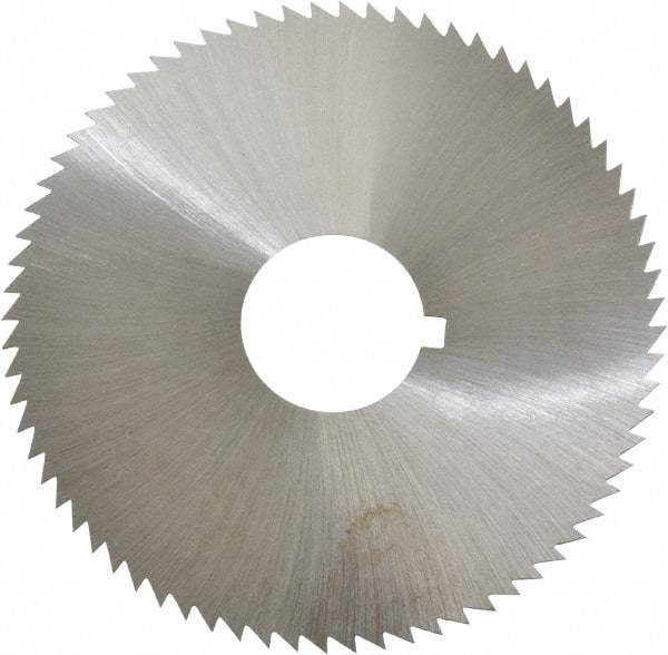 Made in USA - 2-3/4" Diam x 0.023" Blade Thickness x 3/4" Arbor Hole Diam, 72 Tooth Slitting and Slotting Saw - Arbor Connection, Right Hand, Uncoated, High Speed Steel, Concave Ground, Contains Keyway - Exact Tool & Supply