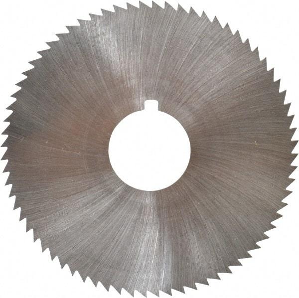 Made in USA - 2-3/4" Diam x 0.028" Blade Thickness x 3/4" Arbor Hole Diam, 72 Tooth Slitting and Slotting Saw - Arbor Connection, Right Hand, Uncoated, High Speed Steel, Concave Ground, Contains Keyway - Exact Tool & Supply