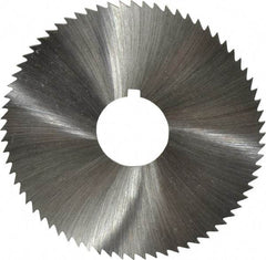 Made in USA - 2-3/4" Diam x 0.04" Blade Thickness x 3/4" Arbor Hole Diam, 72 Tooth Slitting and Slotting Saw - Arbor Connection, Right Hand, Uncoated, High Speed Steel, Concave Ground, Contains Keyway - Exact Tool & Supply
