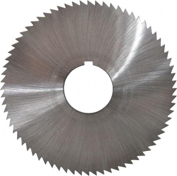 Made in USA - 2-3/4" Diam x 0.051" Blade Thickness x 3/4" Arbor Hole Diam, 72 Tooth Slitting and Slotting Saw - Arbor Connection, Right Hand, Uncoated, High Speed Steel, Concave Ground, Contains Keyway - Exact Tool & Supply