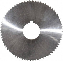 Made in USA - 2-3/4" Diam x 0.057" Blade Thickness x 3/4" Arbor Hole Diam, 72 Tooth Slitting and Slotting Saw - Arbor Connection, Right Hand, Uncoated, High Speed Steel, Concave Ground, Contains Keyway - Exact Tool & Supply