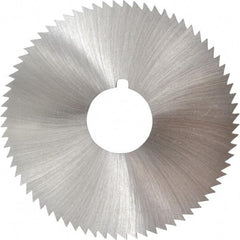 Made in USA - 2-3/4" Diam x 0.072" Blade Thickness x 3/4" Arbor Hole Diam, 72 Tooth Slitting and Slotting Saw - Arbor Connection, Right Hand, Uncoated, High Speed Steel, Concave Ground, Contains Keyway - Exact Tool & Supply