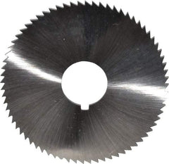 Made in USA - 2-3/4" Diam x 0.081" Blade Thickness x 3/4" Arbor Hole Diam, 72 Tooth Slitting and Slotting Saw - Arbor Connection, Right Hand, Uncoated, High Speed Steel, Concave Ground, Contains Keyway - Exact Tool & Supply