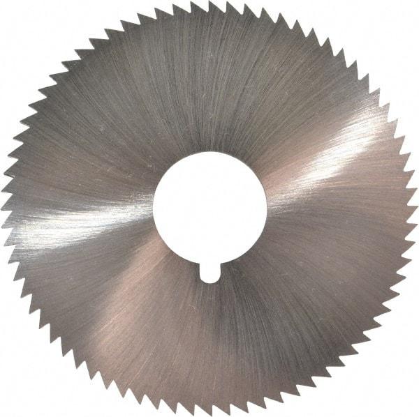 Made in USA - 2-3/4" Diam x 0.091" Blade Thickness x 3/4" Arbor Hole Diam, 72 Tooth Slitting and Slotting Saw - Arbor Connection, Right Hand, Uncoated, High Speed Steel, Concave Ground, Contains Keyway - Exact Tool & Supply