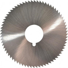 Made in USA - 2-3/4" Diam x 0.091" Blade Thickness x 3/4" Arbor Hole Diam, 72 Tooth Slitting and Slotting Saw - Arbor Connection, Right Hand, Uncoated, High Speed Steel, Concave Ground, Contains Keyway - Exact Tool & Supply