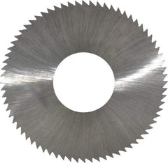 Made in USA - 2-3/4" Diam x 0.014" Blade Thickness x 1" Arbor Hole Diam, 72 Tooth Slitting and Slotting Saw - Arbor Connection, Right Hand, Uncoated, High Speed Steel, Concave Ground, Contains Keyway - Exact Tool & Supply