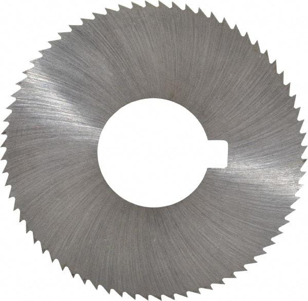 Made in USA - 2-3/4" Diam x 0.016" Blade Thickness x 1" Arbor Hole Diam, 72 Tooth Slitting and Slotting Saw - Arbor Connection, Right Hand, Uncoated, High Speed Steel, Concave Ground, Contains Keyway - Exact Tool & Supply