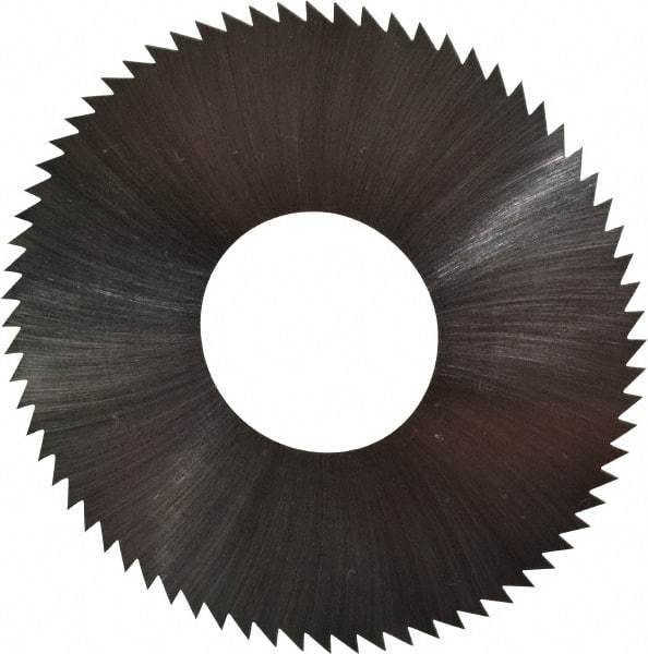 Made in USA - 2-3/4" Diam x 0.018" Blade Thickness x 1" Arbor Hole Diam, 72 Tooth Slitting and Slotting Saw - Arbor Connection, Right Hand, Uncoated, High Speed Steel, Concave Ground, Contains Keyway - Exact Tool & Supply