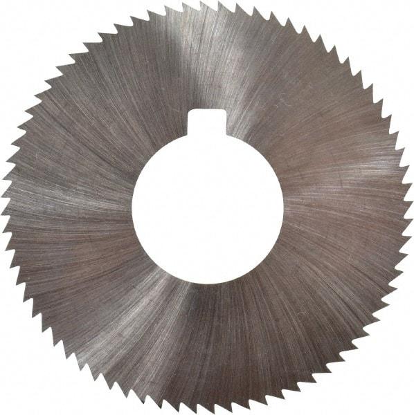 Made in USA - 2-3/4" Diam x 0.02" Blade Thickness x 1" Arbor Hole Diam, 72 Tooth Slitting and Slotting Saw - Arbor Connection, Right Hand, Uncoated, High Speed Steel, Concave Ground, Contains Keyway - Exact Tool & Supply