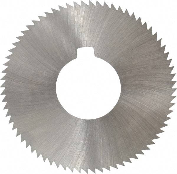 Made in USA - 2-3/4" Diam x 0.023" Blade Thickness x 1" Arbor Hole Diam, 72 Tooth Slitting and Slotting Saw - Arbor Connection, Right Hand, Uncoated, High Speed Steel, Concave Ground, Contains Keyway - Exact Tool & Supply