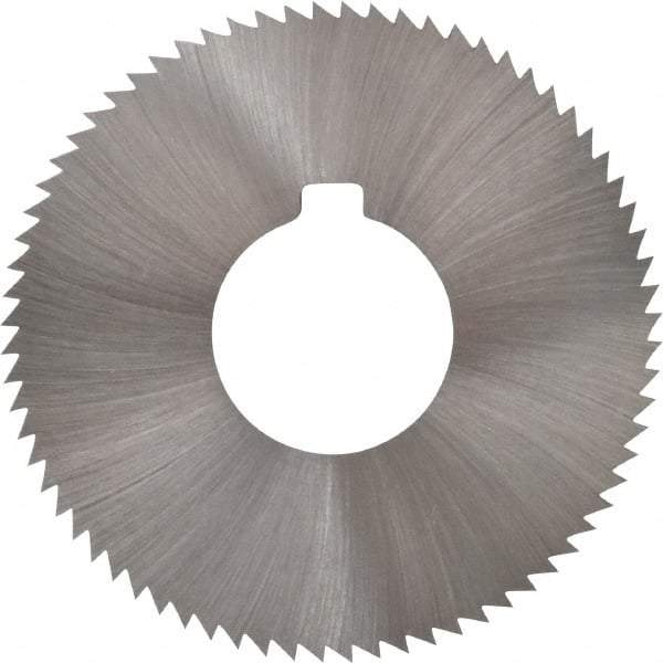 Made in USA - 2-3/4" Diam x 0.032" Blade Thickness x 1" Arbor Hole Diam, 72 Tooth Slitting and Slotting Saw - Arbor Connection, Right Hand, Uncoated, High Speed Steel, Concave Ground, Contains Keyway - Exact Tool & Supply