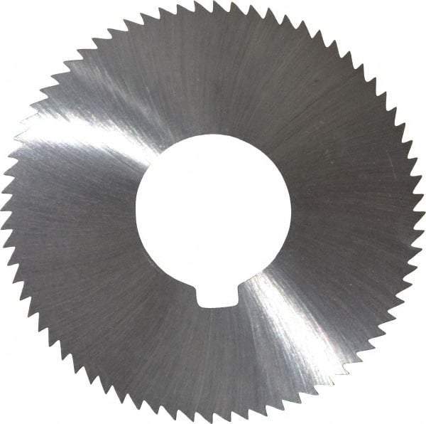 Made in USA - 2-3/4" Diam x 0.045" Blade Thickness x 1" Arbor Hole Diam, 72 Tooth Slitting and Slotting Saw - Arbor Connection, Right Hand, Uncoated, High Speed Steel, Concave Ground, Contains Keyway - Exact Tool & Supply