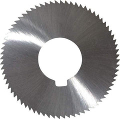 Made in USA - 2-3/4" Diam x 0.045" Blade Thickness x 1" Arbor Hole Diam, 72 Tooth Slitting and Slotting Saw - Arbor Connection, Right Hand, Uncoated, High Speed Steel, Concave Ground, Contains Keyway - Exact Tool & Supply