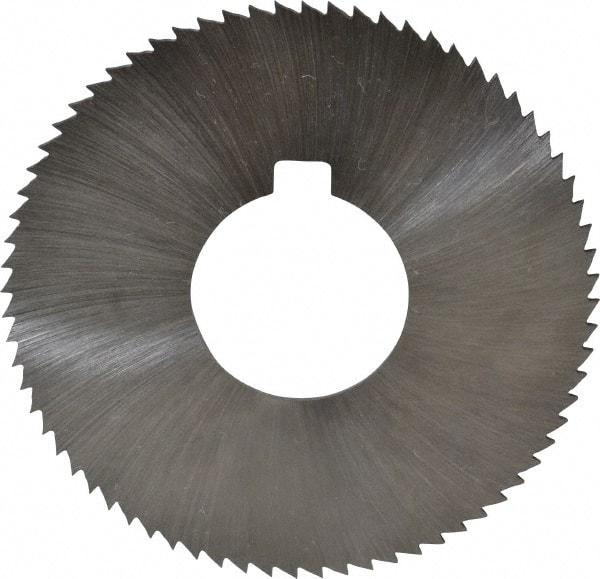 Made in USA - 2-3/4" Diam x 0.051" Blade Thickness x 1" Arbor Hole Diam, 72 Tooth Slitting and Slotting Saw - Arbor Connection, Right Hand, Uncoated, High Speed Steel, Concave Ground, Contains Keyway - Exact Tool & Supply