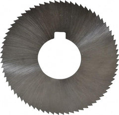 Made in USA - 2-3/4" Diam x 0.051" Blade Thickness x 1" Arbor Hole Diam, 72 Tooth Slitting and Slotting Saw - Arbor Connection, Right Hand, Uncoated, High Speed Steel, Concave Ground, Contains Keyway - Exact Tool & Supply