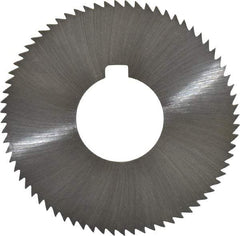 Made in USA - 2-3/4" Diam x 0.057" Blade Thickness x 1" Arbor Hole Diam, 72 Tooth Slitting and Slotting Saw - Arbor Connection, Right Hand, Uncoated, High Speed Steel, Concave Ground, Contains Keyway - Exact Tool & Supply