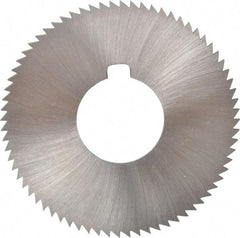 Made in USA - 2-3/4" Diam x 0.072" Blade Thickness x 1" Arbor Hole Diam, 72 Tooth Slitting and Slotting Saw - Arbor Connection, Right Hand, Uncoated, High Speed Steel, Concave Ground, Contains Keyway - Exact Tool & Supply