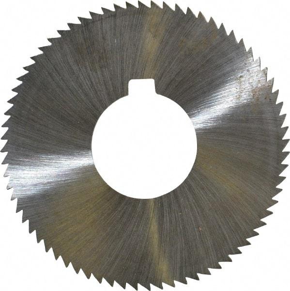 Made in USA - 2-3/4" Diam x 0.081" Blade Thickness x 1" Arbor Hole Diam, 72 Tooth Slitting and Slotting Saw - Arbor Connection, Right Hand, Uncoated, High Speed Steel, Concave Ground, Contains Keyway - Exact Tool & Supply