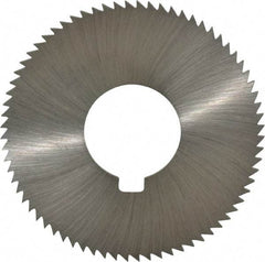 Made in USA - 2-3/4" Diam x 0.091" Blade Thickness x 1" Arbor Hole Diam, 72 Tooth Slitting and Slotting Saw - Arbor Connection, Right Hand, Uncoated, High Speed Steel, Concave Ground, Contains Keyway - Exact Tool & Supply