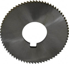 Made in USA - 2-3/4" Diam x 0.144" Blade Thickness x 1" Arbor Hole Diam, 72 Tooth Slitting and Slotting Saw - Arbor Connection, Right Hand, Uncoated, High Speed Steel, Concave Ground, Contains Keyway - Exact Tool & Supply