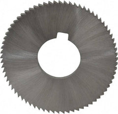 Made in USA - 2-3/4" Diam x 0.162" Blade Thickness x 1" Arbor Hole Diam, 72 Tooth Slitting and Slotting Saw - Arbor Connection, Right Hand, Uncoated, High Speed Steel, Concave Ground, Contains Keyway - Exact Tool & Supply