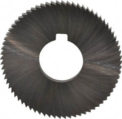 Made in USA - 2-3/4" Diam x 0.182" Blade Thickness x 1" Arbor Hole Diam, 72 Tooth Slitting and Slotting Saw - Arbor Connection, Right Hand, Uncoated, High Speed Steel, Concave Ground, Contains Keyway - Exact Tool & Supply