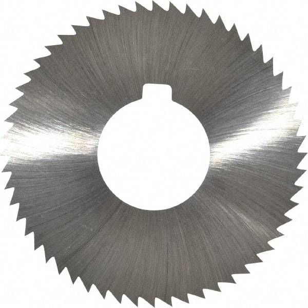 Made in USA - 2-3/4" Diam x 0.032" Blade Thickness x 1" Arbor Hole Diam, 56 Tooth Slitting and Slotting Saw - Arbor Connection, Right Hand, Uncoated, High Speed Steel, Concave Ground, Contains Keyway - Exact Tool & Supply