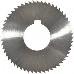 Made in USA - 2-3/4" Diam x 0.032" Blade Thickness x 1" Arbor Hole Diam, 56 Tooth Slitting and Slotting Saw - Arbor Connection, Right Hand, Uncoated, High Speed Steel, Concave Ground, Contains Keyway - Exact Tool & Supply