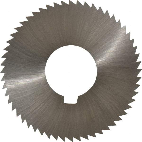 Made in USA - 2-3/4" Diam x 0.04" Blade Thickness x 1" Arbor Hole Diam, 56 Tooth Slitting and Slotting Saw - Arbor Connection, Right Hand, Uncoated, High Speed Steel, Concave Ground, Contains Keyway - Exact Tool & Supply