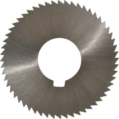 Made in USA - 2-3/4" Diam x 0.04" Blade Thickness x 1" Arbor Hole Diam, 56 Tooth Slitting and Slotting Saw - Arbor Connection, Right Hand, Uncoated, High Speed Steel, Concave Ground, Contains Keyway - Exact Tool & Supply