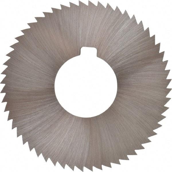Made in USA - 2-3/4" Diam x 0.064" Blade Thickness x 1" Arbor Hole Diam, 56 Tooth Slitting and Slotting Saw - Arbor Connection, Right Hand, Uncoated, High Speed Steel, Concave Ground, Contains Keyway - Exact Tool & Supply
