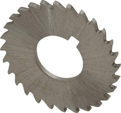 Made in USA - 1-1/4" Diam x 1/16" Blade Thickness x 1/2" Arbor Hole Diam, 28 Tooth Slitting and Slotting Saw - Arbor Connection, Right Hand, Uncoated, High Speed Steel, Concave Ground, Contains Keyway - Exact Tool & Supply