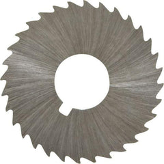 Made in USA - 1-1/2" Diam x 1/32" Blade Thickness x 1/2" Arbor Hole Diam, 32 Tooth Slitting and Slotting Saw - Arbor Connection, Right Hand, Uncoated, High Speed Steel, Concave Ground, Contains Keyway - Exact Tool & Supply