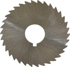 Made in USA - 1-3/4" Diam x 1/32" Blade Thickness x 1/2" Arbor Hole Diam, 34 Tooth Slitting and Slotting Saw - Arbor Connection, Right Hand, Uncoated, High Speed Steel, Concave Ground, Contains Keyway - Exact Tool & Supply