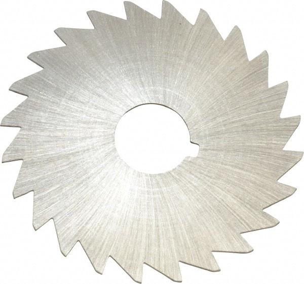 Made in USA - 2" Diam x 1/32" Blade Thickness x 1/2" Arbor Hole Diam, 24 Tooth Slitting and Slotting Saw - Arbor Connection, Right Hand, Uncoated, High Speed Steel, Concave Ground, Contains Keyway - Exact Tool & Supply