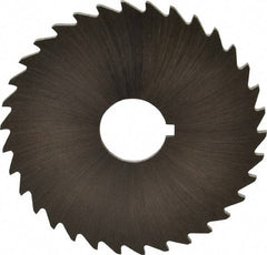 Made in USA - 2" Diam x 1/16" Blade Thickness x 1/2" Arbor Hole Diam, 34 Tooth Slitting and Slotting Saw - Arbor Connection, Right Hand, Uncoated, High Speed Steel, Concave Ground, Contains Keyway - Exact Tool & Supply