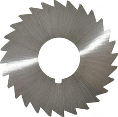 Made in USA - 2-1/2" Diam x 1/32" Blade Thickness x 7/8" Arbor Hole Diam, 28 Tooth Slitting and Slotting Saw - Arbor Connection, Right Hand, Uncoated, High Speed Steel, Concave Ground, Contains Keyway - Exact Tool & Supply