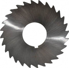 Made in USA - 2-1/2" Diam x 3/64" Blade Thickness x 7/8" Arbor Hole Diam, 28 Tooth Slitting and Slotting Saw - Arbor Connection, Right Hand, Uncoated, High Speed Steel, Concave Ground, Contains Keyway - Exact Tool & Supply