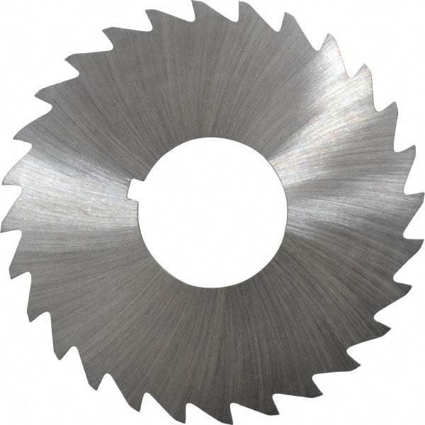 Made in USA - 2-1/2" Diam x 1/16" Blade Thickness x 7/8" Arbor Hole Diam, 28 Tooth Slitting and Slotting Saw - Arbor Connection, Right Hand, Uncoated, High Speed Steel, Concave Ground, Contains Keyway - Exact Tool & Supply