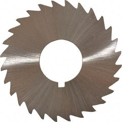 Made in USA - 2-1/2" Diam x 1/8" Blade Thickness x 7/8" Arbor Hole Diam, 28 Tooth Slitting and Slotting Saw - Arbor Connection, Right Hand, Uncoated, High Speed Steel, Concave Ground, Contains Keyway - Exact Tool & Supply