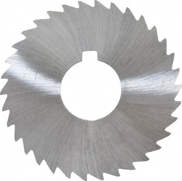 Made in USA - 3" Diam x 1/32" Blade Thickness x 1" Arbor Hole Diam, 34 Tooth Slitting and Slotting Saw - Arbor Connection, Right Hand, Uncoated, High Speed Steel, Concave Ground, Contains Keyway - Exact Tool & Supply