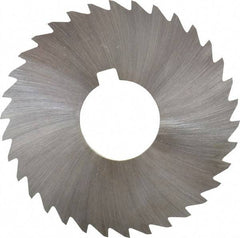 Made in USA - 3" Diam x 3/64" Blade Thickness x 1" Arbor Hole Diam, 34 Tooth Slitting and Slotting Saw - Arbor Connection, Right Hand, Uncoated, High Speed Steel, Concave Ground, Contains Keyway - Exact Tool & Supply