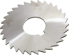 Made in USA - 3" Diam x 1/16" Blade Thickness x 1" Arbor Hole Diam, 30 Tooth Slitting and Slotting Saw - Arbor Connection, Right Hand, Uncoated, High Speed Steel, Concave Ground, Contains Keyway - Exact Tool & Supply