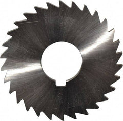 Made in USA - 3" Diam x 1/8" Blade Thickness x 1" Arbor Hole Diam, 30 Tooth Slitting and Slotting Saw - Arbor Connection, Right Hand, Uncoated, High Speed Steel, Concave Ground, Contains Keyway - Exact Tool & Supply