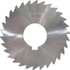 Made in USA - 3" Diam x 5/32" Blade Thickness x 1" Arbor Hole Diam, 30 Tooth Slitting and Slotting Saw - Arbor Connection, Right Hand, Uncoated, High Speed Steel, Concave Ground, Contains Keyway - Exact Tool & Supply