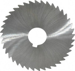 Made in USA - 4" Diam x 1/32" Blade Thickness x 1" Arbor Hole Diam, 40 Tooth Slitting and Slotting Saw - Arbor Connection, Right Hand, Uncoated, High Speed Steel, Concave Ground, Contains Keyway - Exact Tool & Supply
