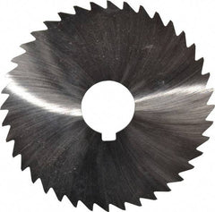 Made in USA - 4" Diam x 3/64" Blade Thickness x 1" Arbor Hole Diam, 40 Tooth Slitting and Slotting Saw - Arbor Connection, Right Hand, Uncoated, High Speed Steel, Concave Ground, Contains Keyway - Exact Tool & Supply